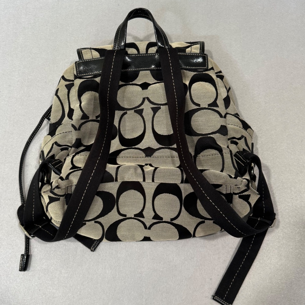 Coach Backpack Womens Medium Black Signature C Jacquard Canvas F18356 - Picture 4 of 9